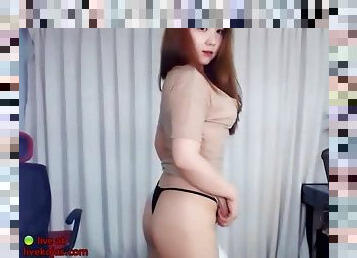 Cute asian sexy striptease
