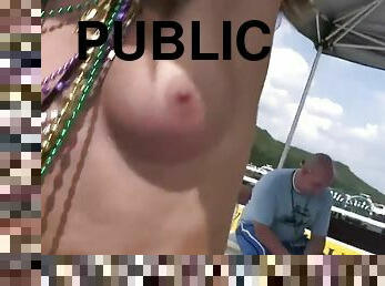 Hot drunk girls public nudity video