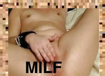 Milf can't keep her hands out of that pussy full of cum