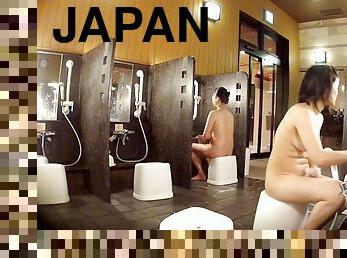 azjatyckie, kąpiel, owłosione, publiczne, japońskie, kamera, podglądanie, prysznic