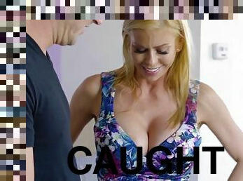Alexis fawx almost got caught by hubby while sucking stepsons cock