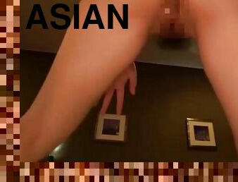 asiatisk, avsugning, busig