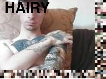 Nude tatted slightly hairy guy