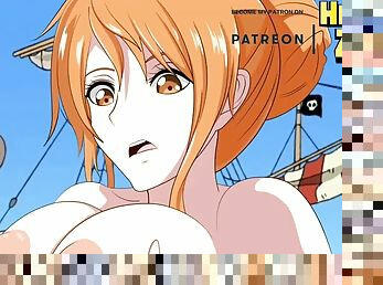 ONE PIECE NAMI GIVES LUFFY A TITJOB
