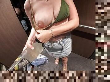 gros-nichons, public, amateur, milf, maman, couple, mère, seins, fétiche, attrapée