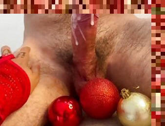 Christmas special with lots of cum on Christmas balls