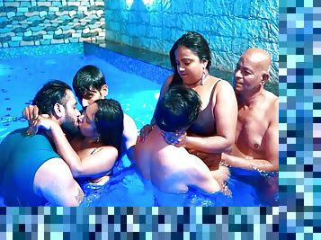 Gangbang Sex Is Full Entertainment In The Swimming Pool