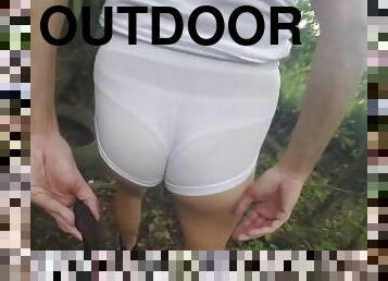 White see through shorts outdoor