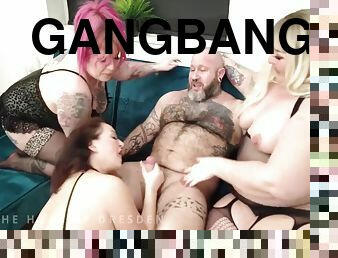 Reverse Gangbang With 3 Cock Crazy Milfs