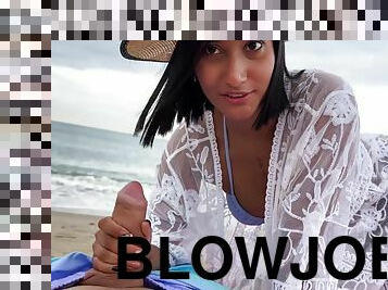 Brunette Girlfriend Gives Handjob and Blowjob - Beach Bums with Potro De Bilbao