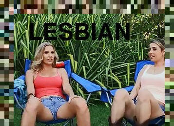 Big tits lesbian milf fingering teen outdoor