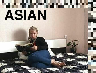 asiatisk, rumpe, pissing, anal, føtter, pov, søt, fetisj, alene