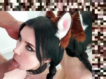 Sexy Slave In Fox Ears Meet Her Husband From Work (Roleplay, Rough)