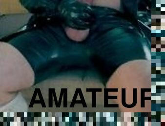 amatör, gigantisk-kuk, gay, fetisch, latex, ensam, stövlar, tatuering, kuk, maskiner-mask