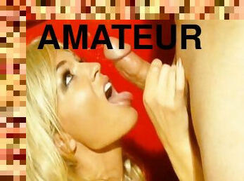Amateur is getting filled in her mouth