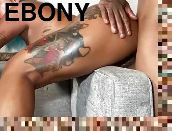 Big Ass, Ebony Babe With Tattoos Is Getting Fucked From