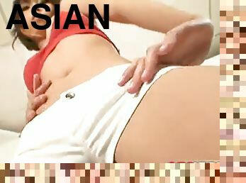 asiatisk, ensam, retande