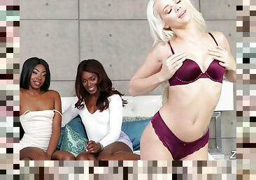 Flawless interracial lesbian triad with Ana Foxxx, Anne Amari and Elsa Jean