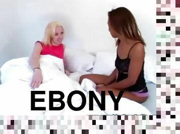 Blonde spanking ebony