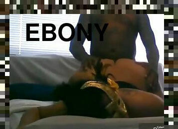Ebony does anal