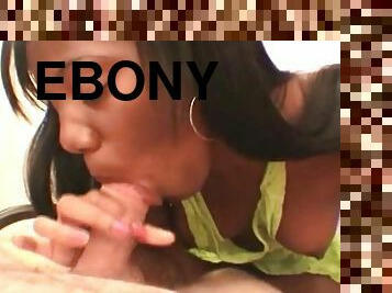 Sweet cock-sucking ebony is giving a blowjob