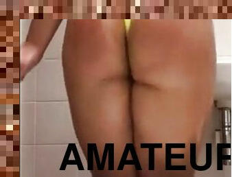 amatör, brudar, blond, rumpa-butt, ensam