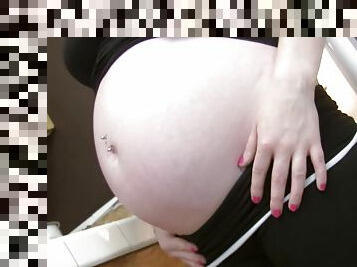 Pregnant Tegan shows her big ass and boobies