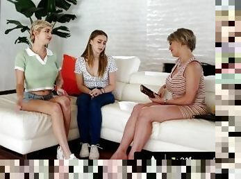 MOMMY'S GIRL - Sexy Stepsisters Skye Blue And Laney Grey Have A Big Titted Threesome With Their MILF
