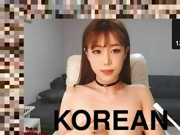 Korean horny camgirl plays and masturbates