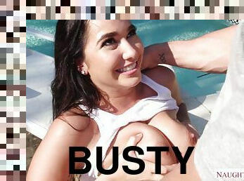 Busty Big Ass Brunette Karlee - Karlee Grey seduced by the pool - reality hardcore with cumshot