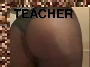 Sexy Fit Teacher In Dress Gets Caught Masturbating At School