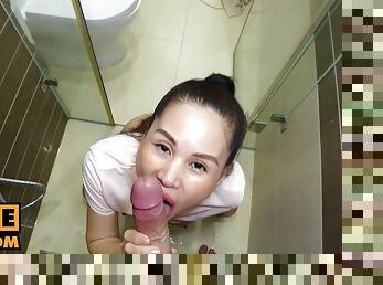 Pov - Asian Slut Sucks You Off In The Shower With Vina Moon