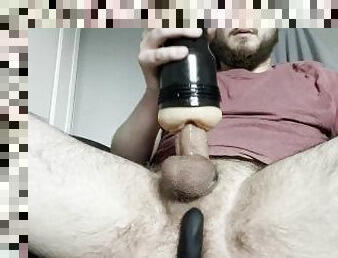 Edging with fleshlight and prostate massager