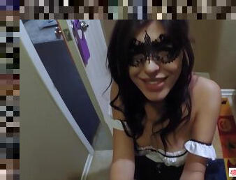 In Halloween Costume Banged By Her Stepdad - Audrey Royal