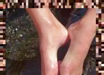 Girlfriend Foot Fuck in the forest