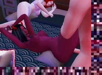 A PERVERTED SUCCUBUS SEDUCED A TEENAGER FOR PERVERTED HARD SEX NEXT TO HER STEPSISTER (SIMS 4)