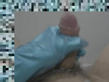 Gentle Cyan Gloved Handjob