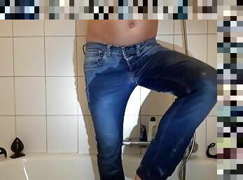 kencing, amateur, remaja, fetish, solo, jeans, realiti