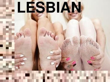 babes, lesbienne, pornstar, branlette, pieds, branlette-avec-les-pieds, sucer, taquinerie, orteils