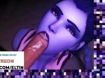 WIDOWMAKER DO SWEET BLOWJOB AND GETTING CUM IN MOUTH  HENTAI OVERWATCH ANIMATION 4K 60 FPS