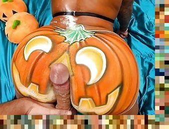 Big Ass Blonde Fucked And Cum On Pumpkin Cosplay