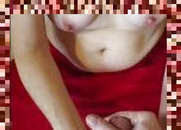 payudara-besar, mastubasi, jenis-pornografi-milf, sentakkan, sperma, normal, payudara, buah-zakar