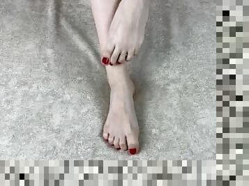 amateur, perempuan-jelita, remaja, kaki, sofa, cantik, fetish, solo, kaki-legs