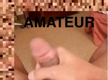 amatør, handjob, sperm, alene