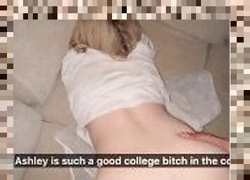 Slim Waist Teen Stuffed In Couch on College Dorm Snapchat