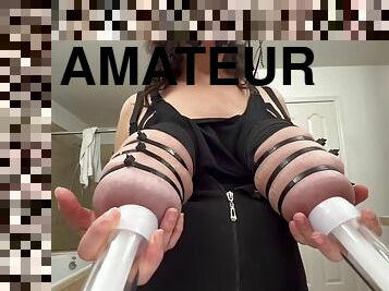 store-patter, kæmpestor, brystvorter, amatør, bdsm, solo, bondage, mælk