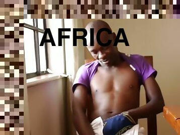 Real solo African twink jerks off his penis in private video