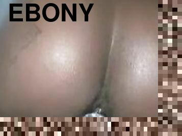 Ebony Creams All Over Big Black Dick