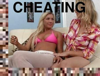 Horny Cheating Blonde Wives Fingering And Eating Each Other's Pussy