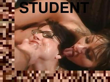 Two Horny Student Wants A Threesome Sex With Their Hot Teacher With Big Dick